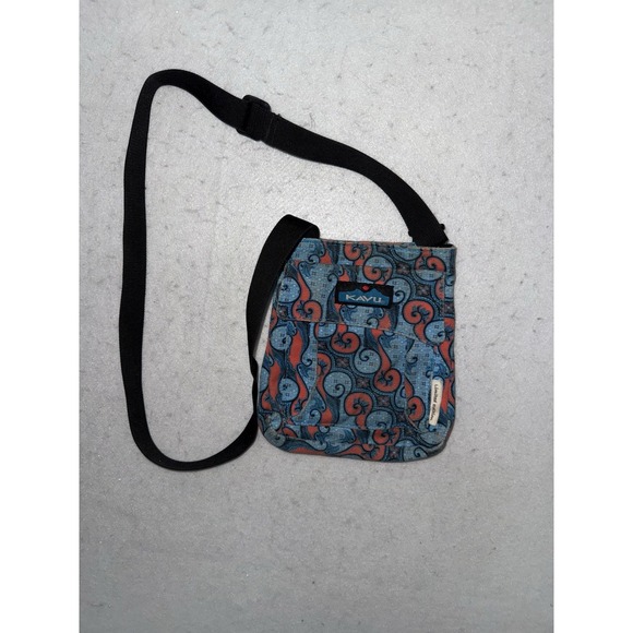 Kavu Handbags - Kavu Keeper Crossbody Bag Pocket Preppy Hipster Canvas Travel Hiking Blue Red